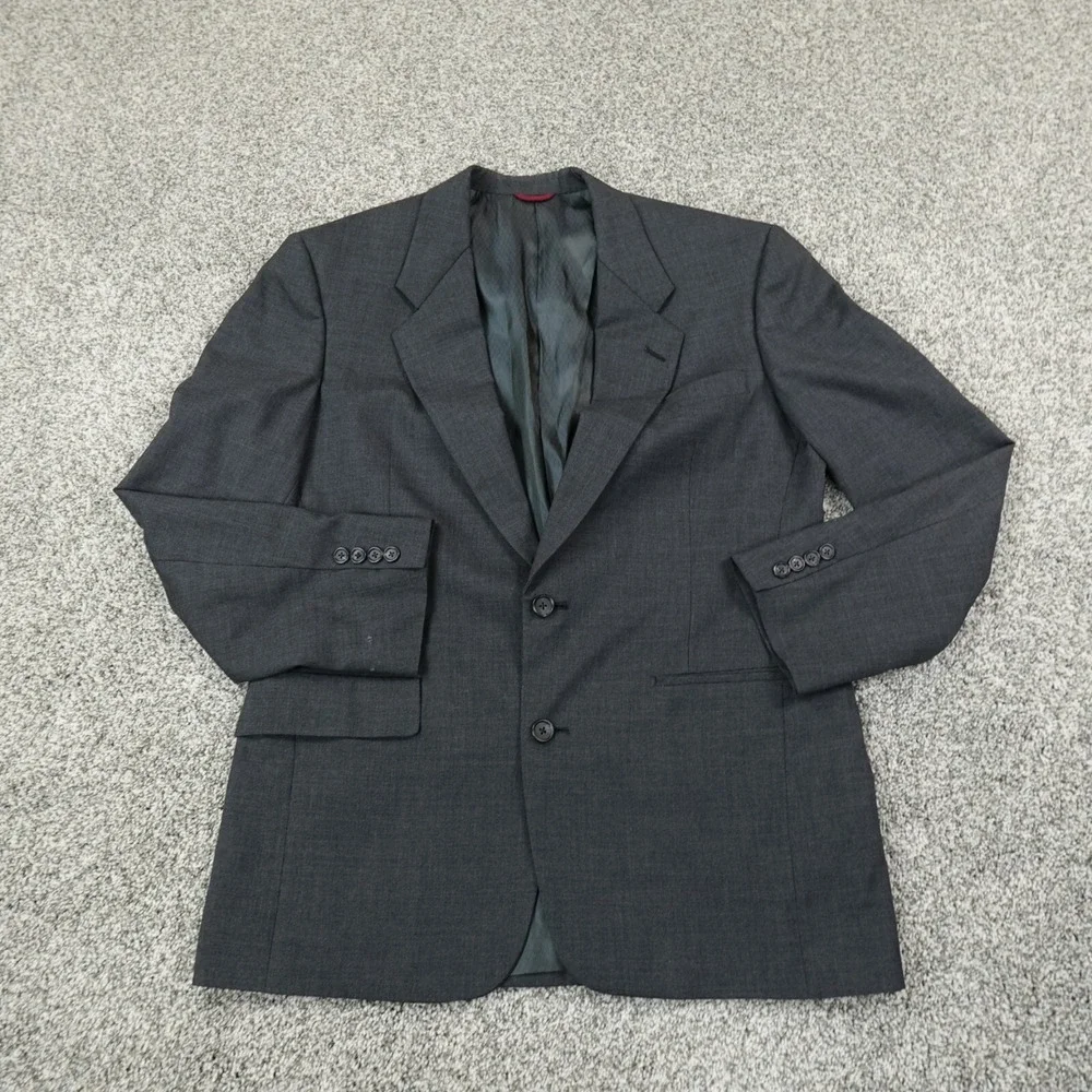 VINTAGE Hart Schaffner Marx Jacket Mens 40R Gray Button Blazer‎ Wool Sport Coat